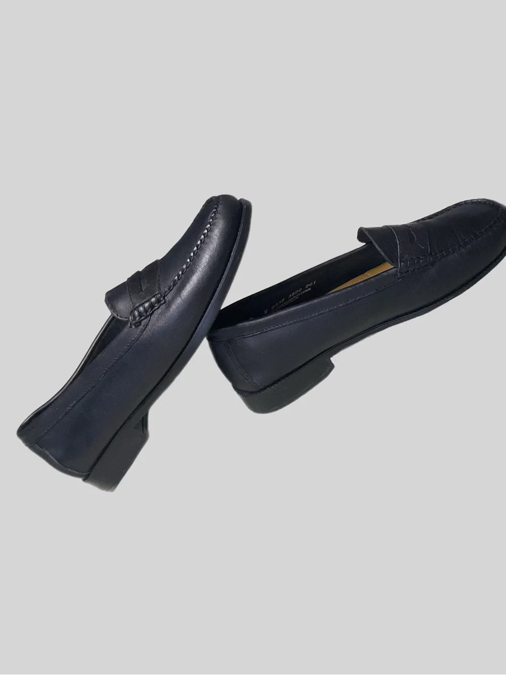 VTG G.H. Bass & Co. Penny Loafers Black Women's 9 W Wide Leather Style 3800-001